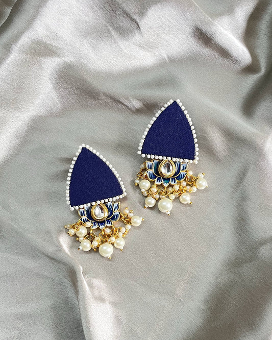 Blue Lotus Earrings By Gamthi Fashion