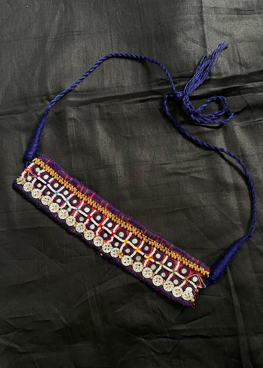 Blue Shine Mirror Work Necklace By Gamthi Fashion