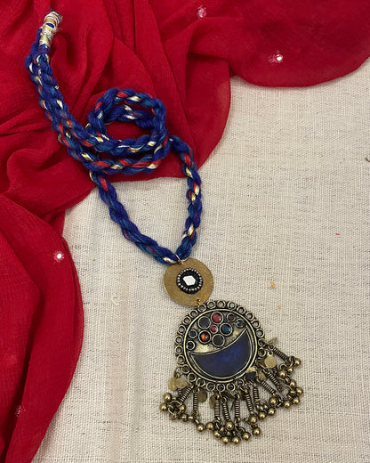 Blue Sunehriya Brass Necklace By Gamthi Fashion