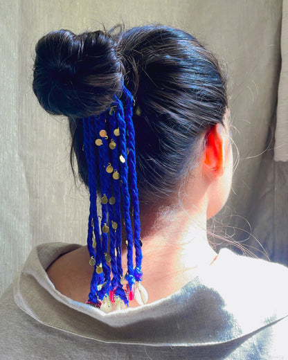 Blue Twist & Tassel Hair Band (GFP29) By Gamthi Fashion