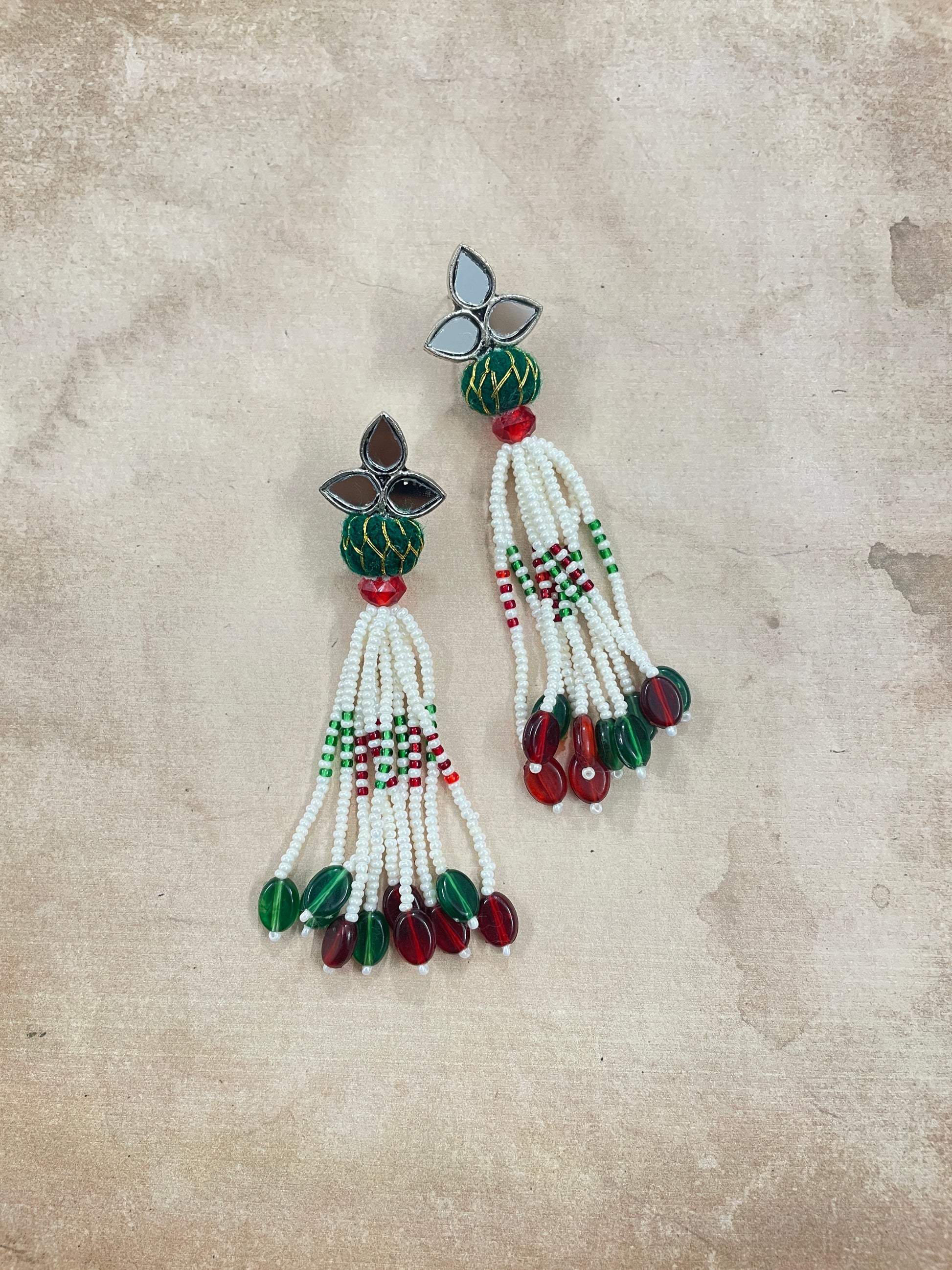 Boho Style Silver Leaf Danglers By Gamthi Fashion