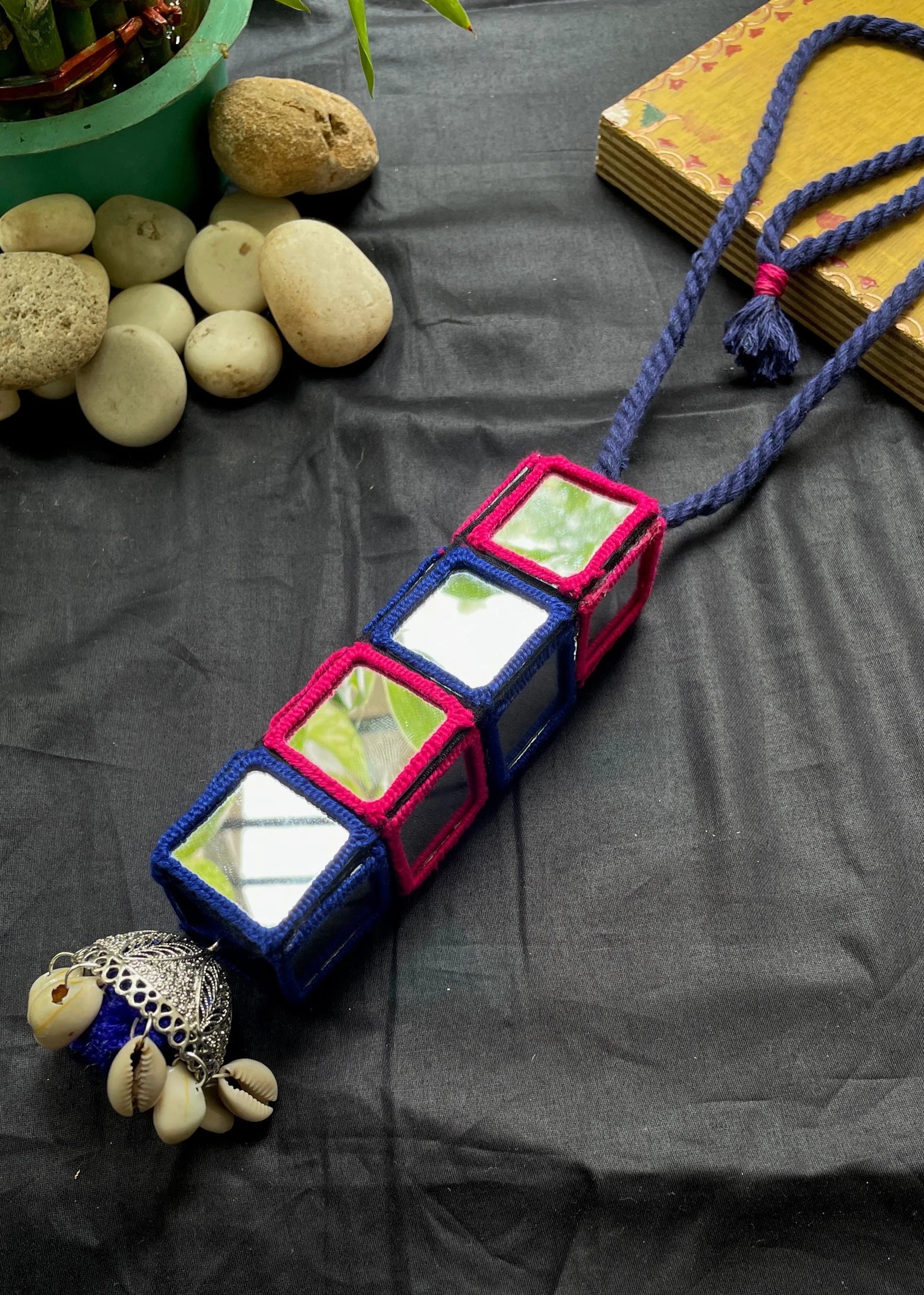 Box Mirror Work Necklace By Gamthi Fashion