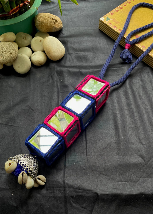 Box Mirror Work Necklace By Gamthi Fashion