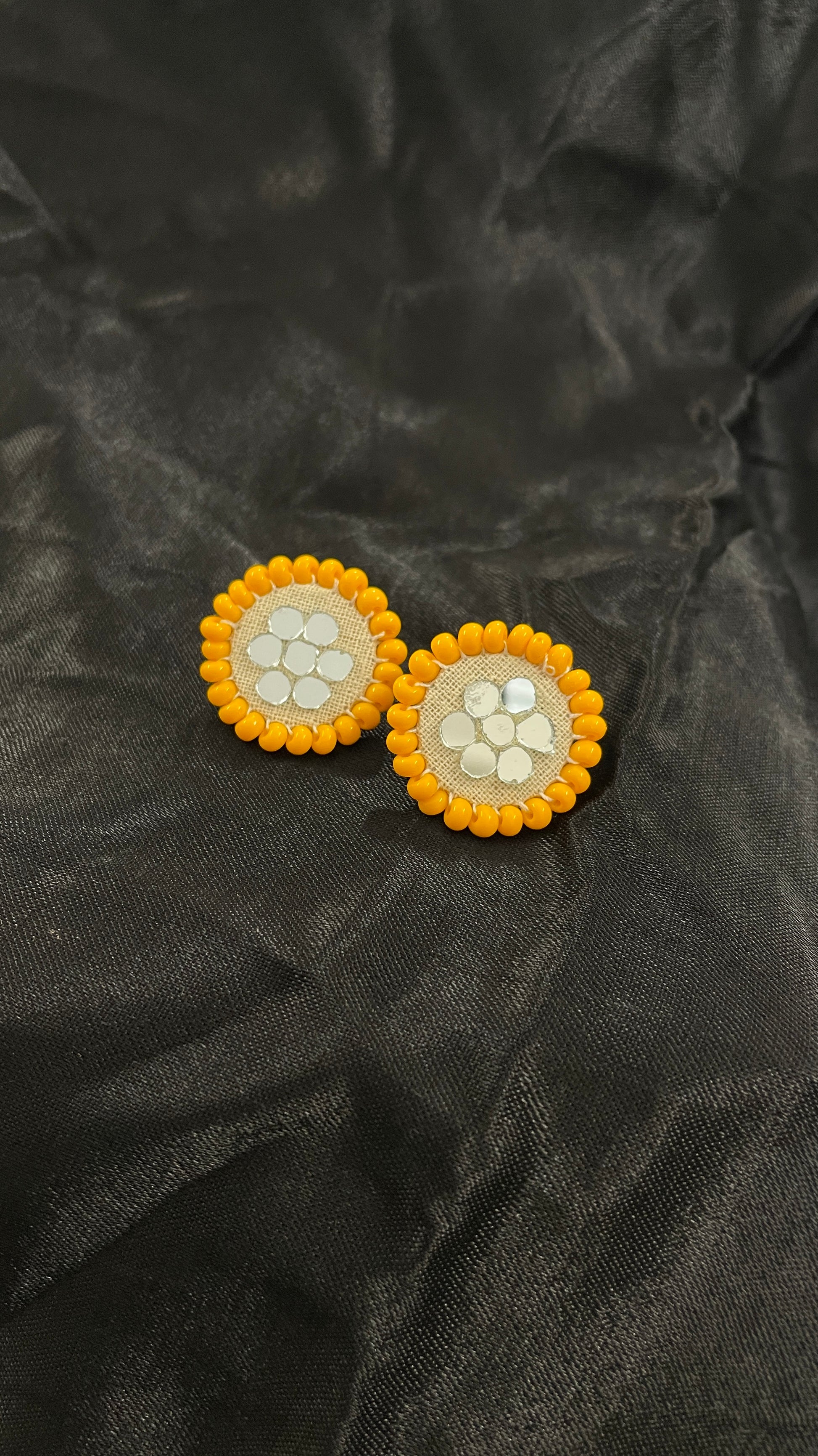 Bright Orange Stud Handmade Earrings By Gamthi Fashion