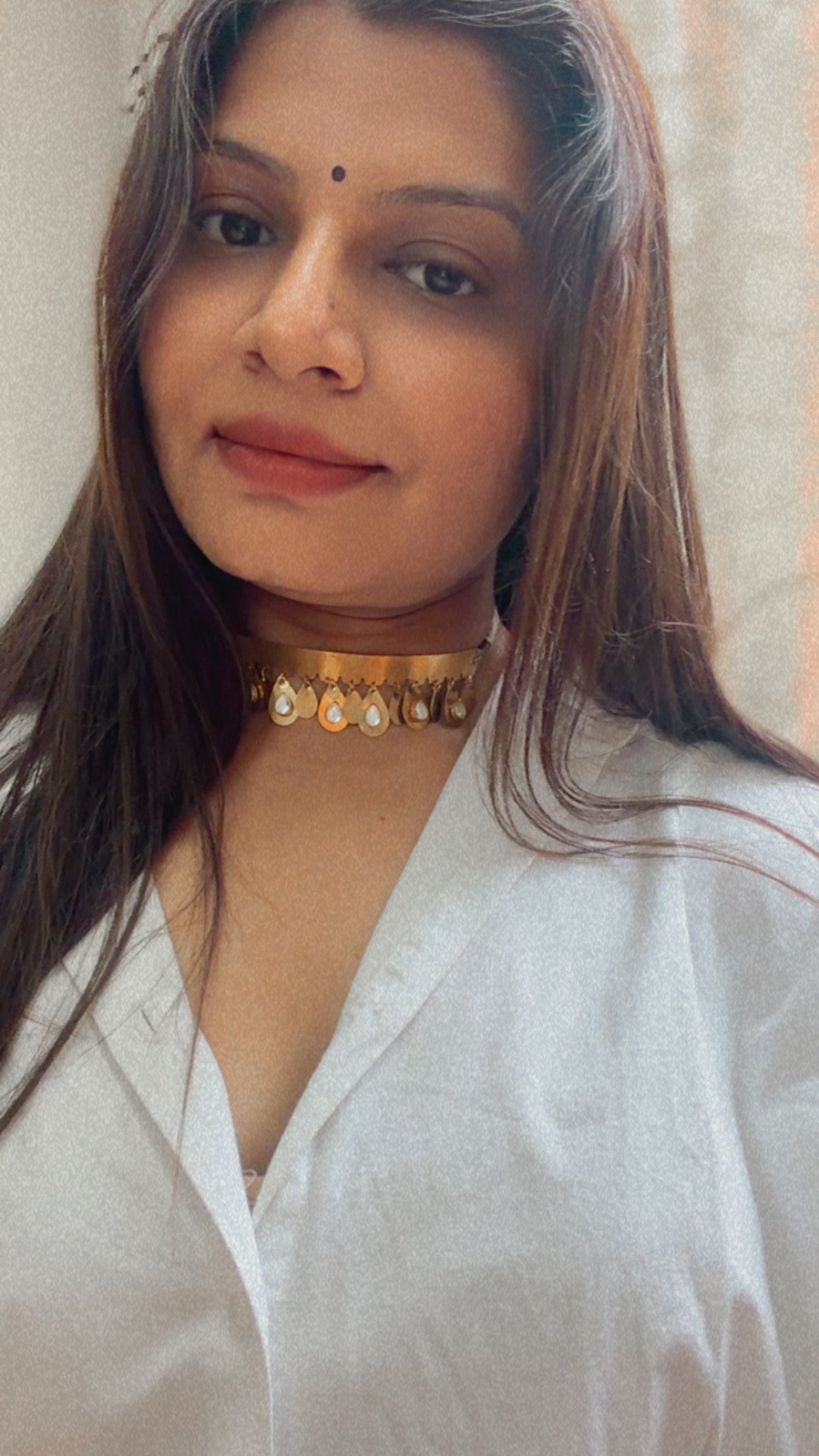 Pure brass minimal choker