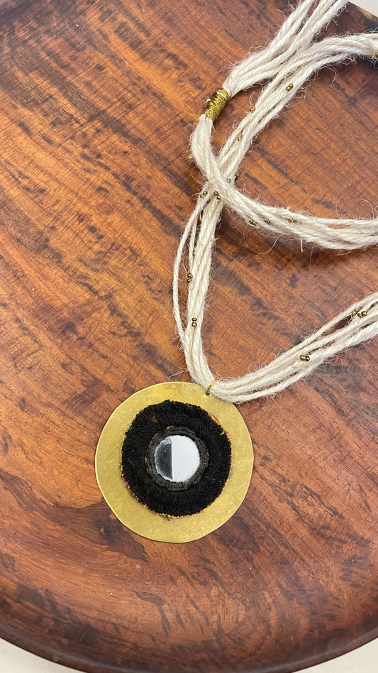 Black  Boho Sunray Handmade Brass Necklace