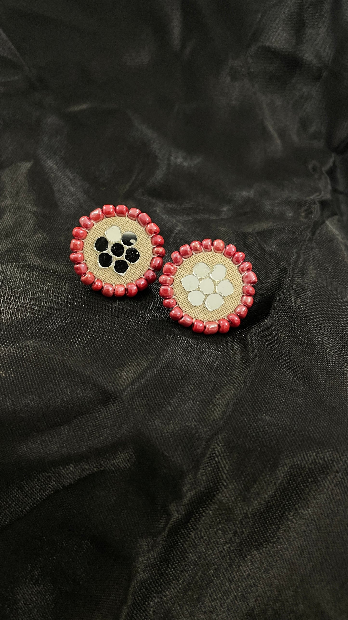 Coral Pink Stud Handmade Earrings By Gamthi Fashion
