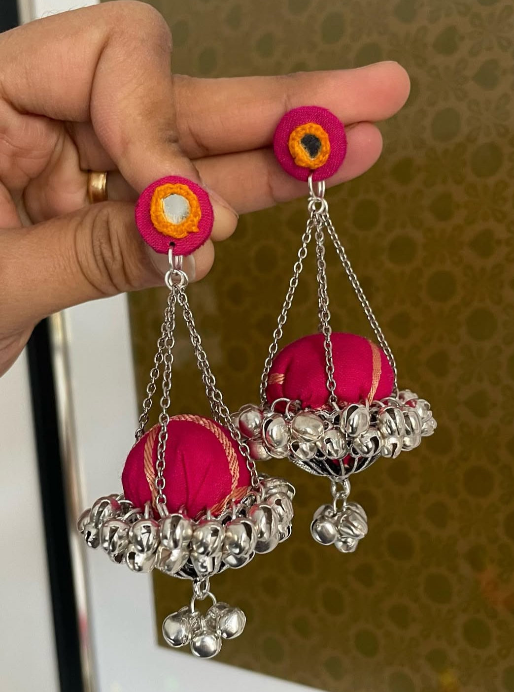 Pink Ulta Jhumka Earrings