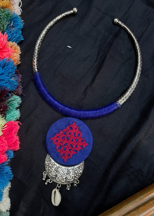 Dark Blue Kutchi Necklace By Gamthi Fashion