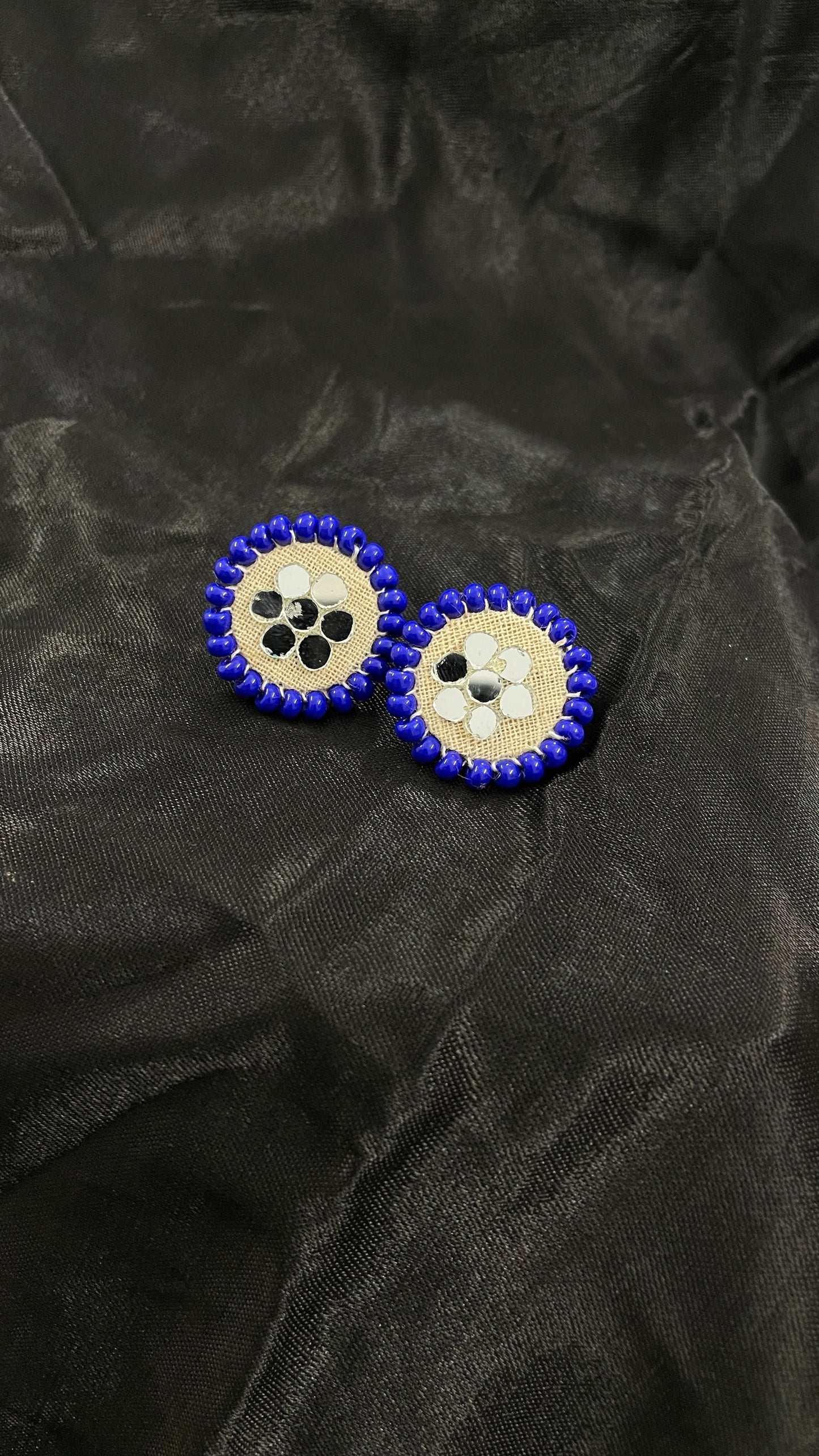 Dark Blue Stud Handmade Earrings By Gamthi Fashion