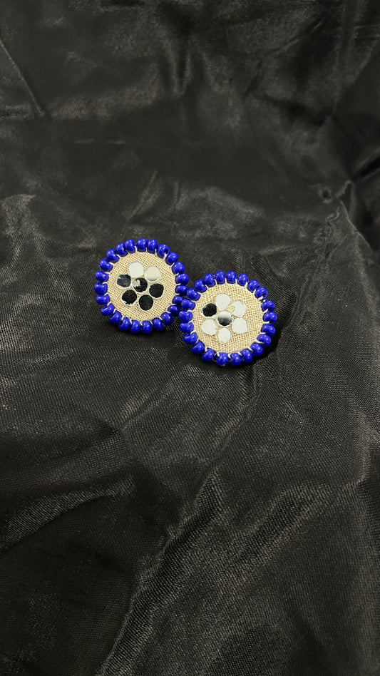 Dark Blue Stud Handmade Earrings By Gamthi Fashion