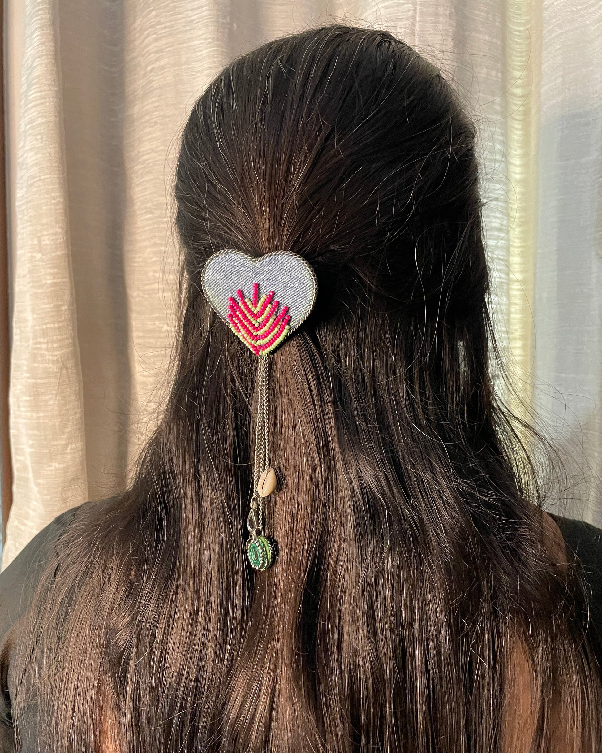 Denim Love Sparkle Clip (GFP7) By Gamthi Fashion