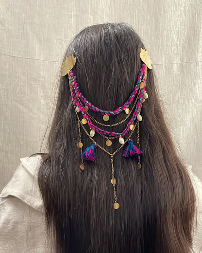 Dramatique Lotus Hair Brooch (GFP30) By Gamthi Fashion