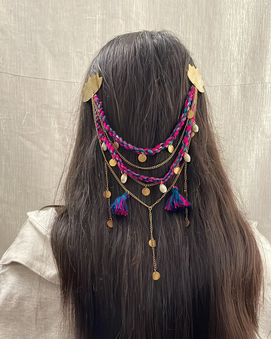 Dramatique Lotus Hair Brooch (GFP30) By Gamthi Fashion