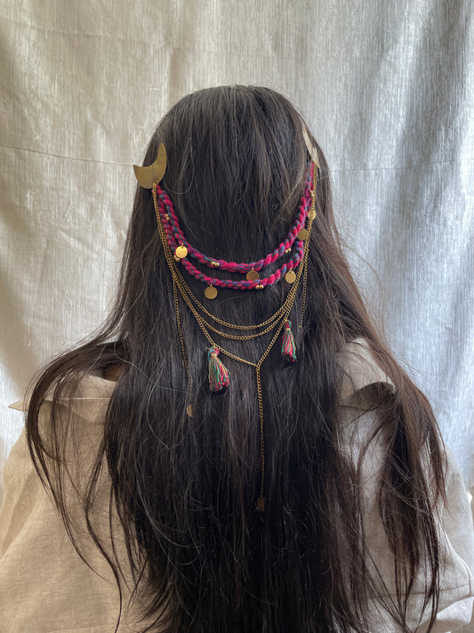 Dramatique Moon Hair Brooch By Gamthi Fashion
