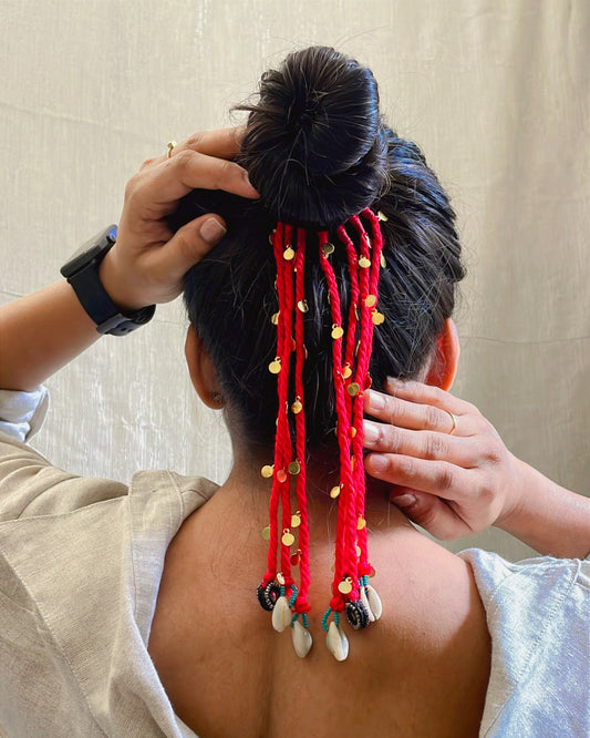 Red Twist & Tassel Hair Band (GFP26)