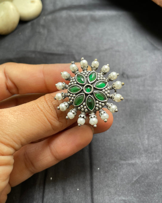 Emerald Bloom Ring By Gamthi Fashion