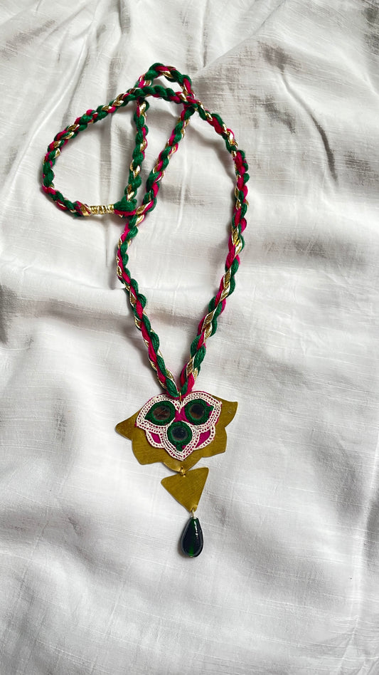 Green Padmika Brass Necklace