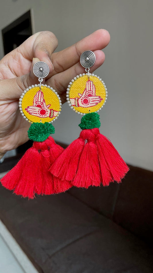 Mudra Tassel Hand Painted Earning