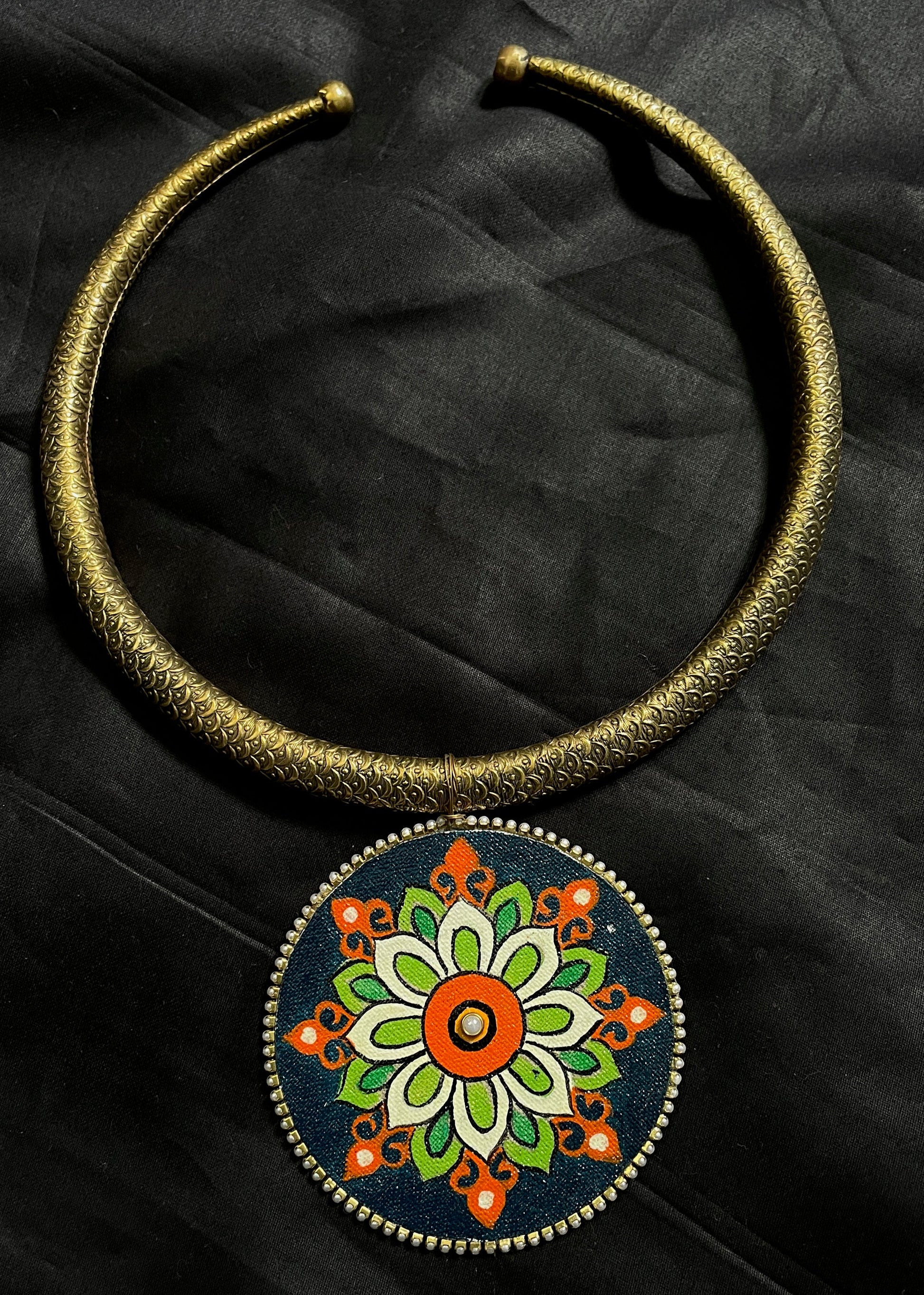 Flower Hand-Painted Necklace By Gamthi Fashion