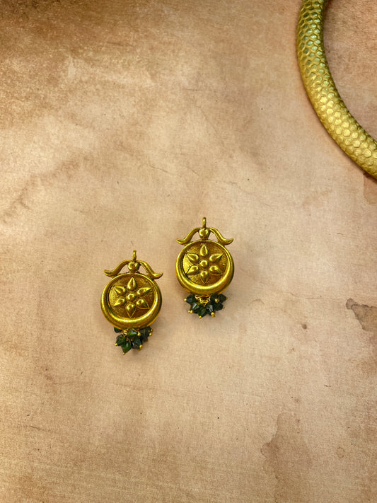 Gold Plated Floral Drop1 Earrings By Gamthi Fashion