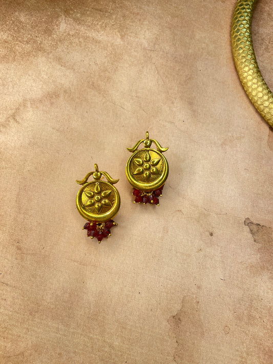 Gold Plated Floral Drop2 Earrings By Gamthi Fashion