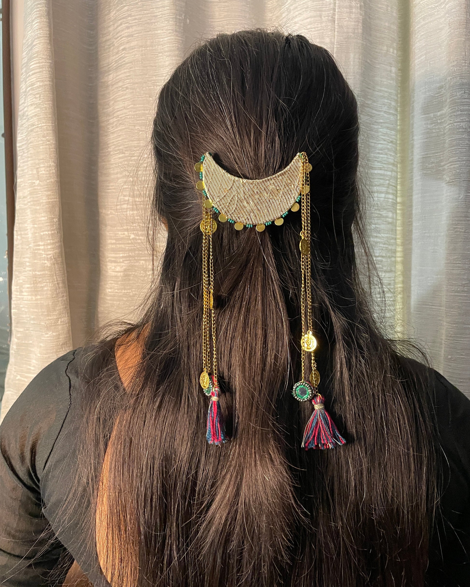 Golden Gleam Moon Clip 1  By Gamthi Fashion