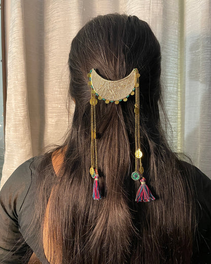 Golden Gleam Moon Clip 1  By Gamthi Fashion