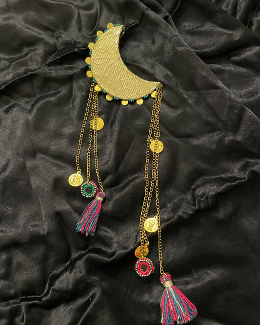 Golden Gleam Moon Clip  By Gamthi Fashion