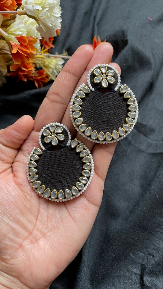 kundan Fabric Earrings