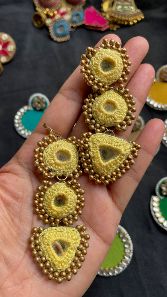 Three Layer Mirror Earrings