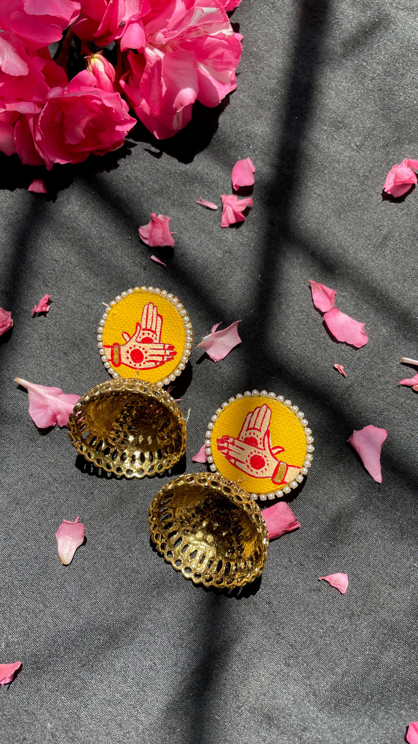 Hand Painted Jhumka Earrings