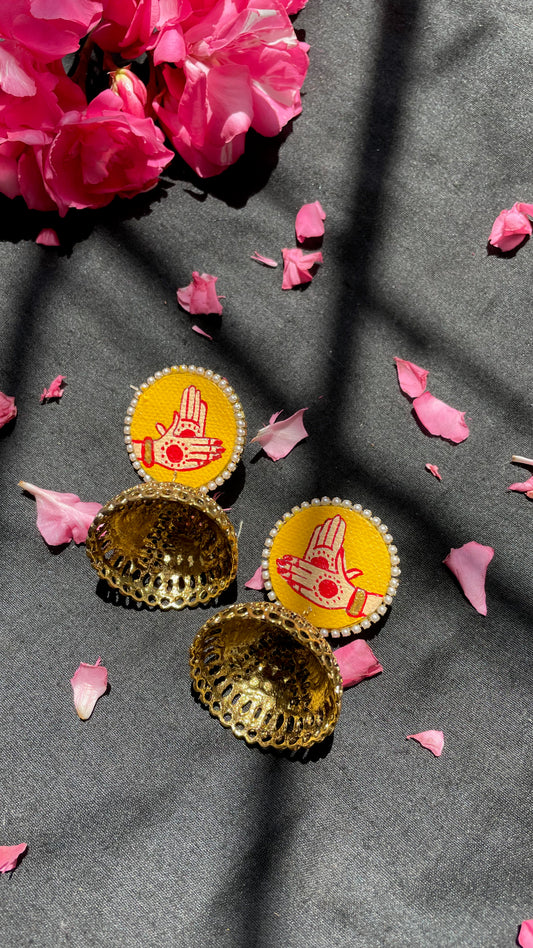 Hand Painted Jhumka Earrings
