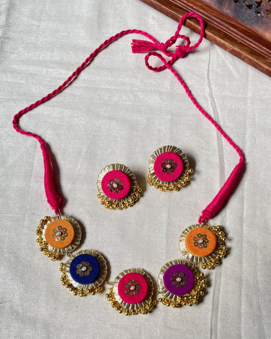 Multicolored embroidered Choker