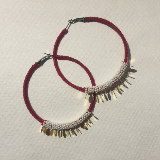 Red Hoop Earring