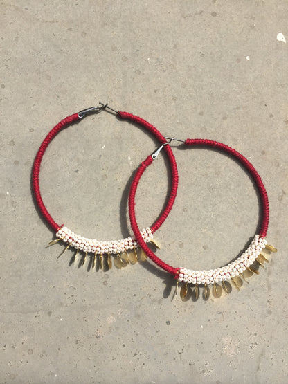 Red Hoop Earring