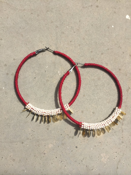 Red Hoop Earring