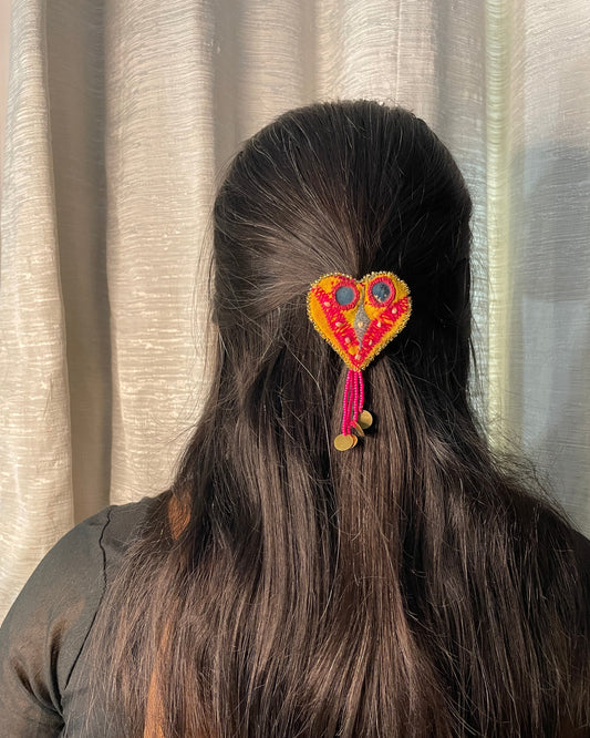 Yellow Vintage Heart Clip (GFP22)