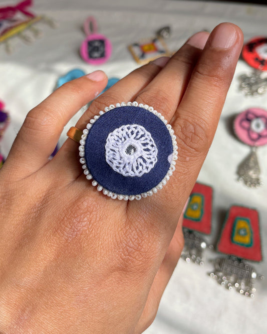Indigo Lace Ring By Gamthi Fashion
