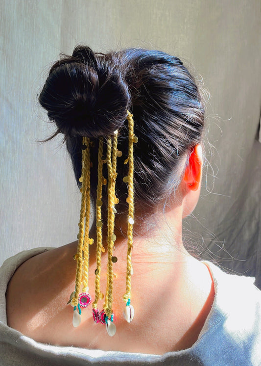 Yellow Twist & Tassel Hair Band (GFP23)