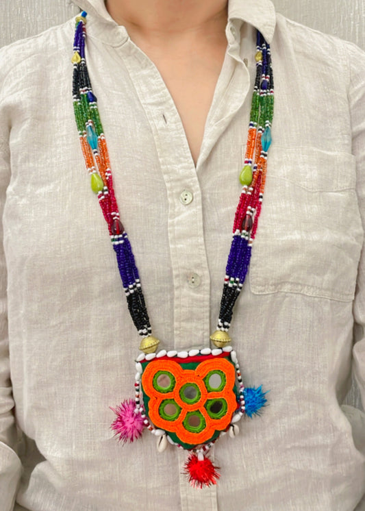 Kesariyo Phulkari Vintage Necklace By Gamthi Fashion