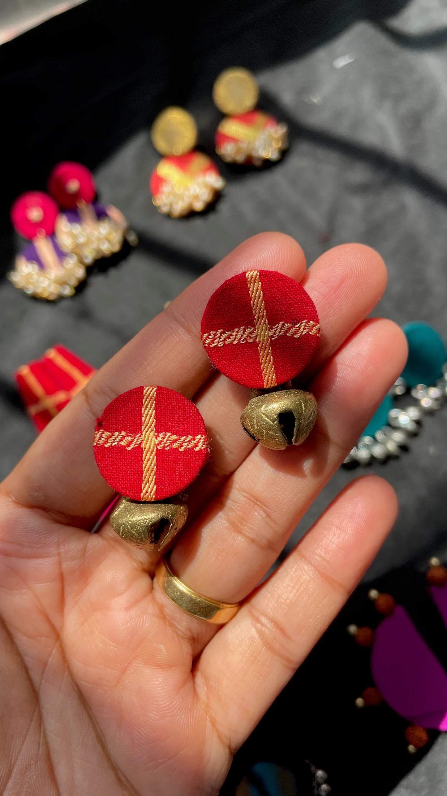 Lal Nritya Stud Handmade Earrings By Gamthi Fashion