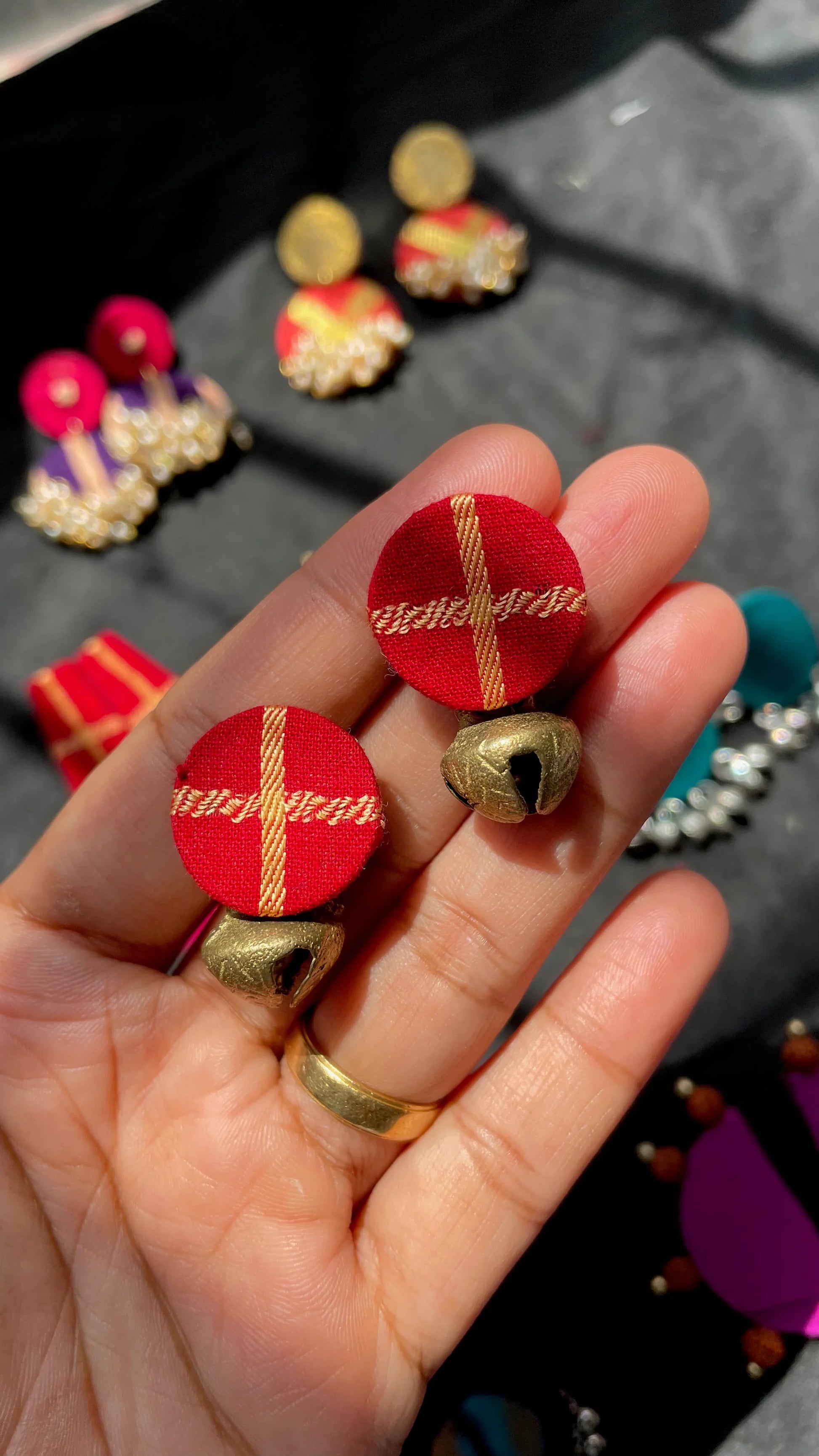 Lal Nritya Stud Handmade Earrings By Gamthi Fashion