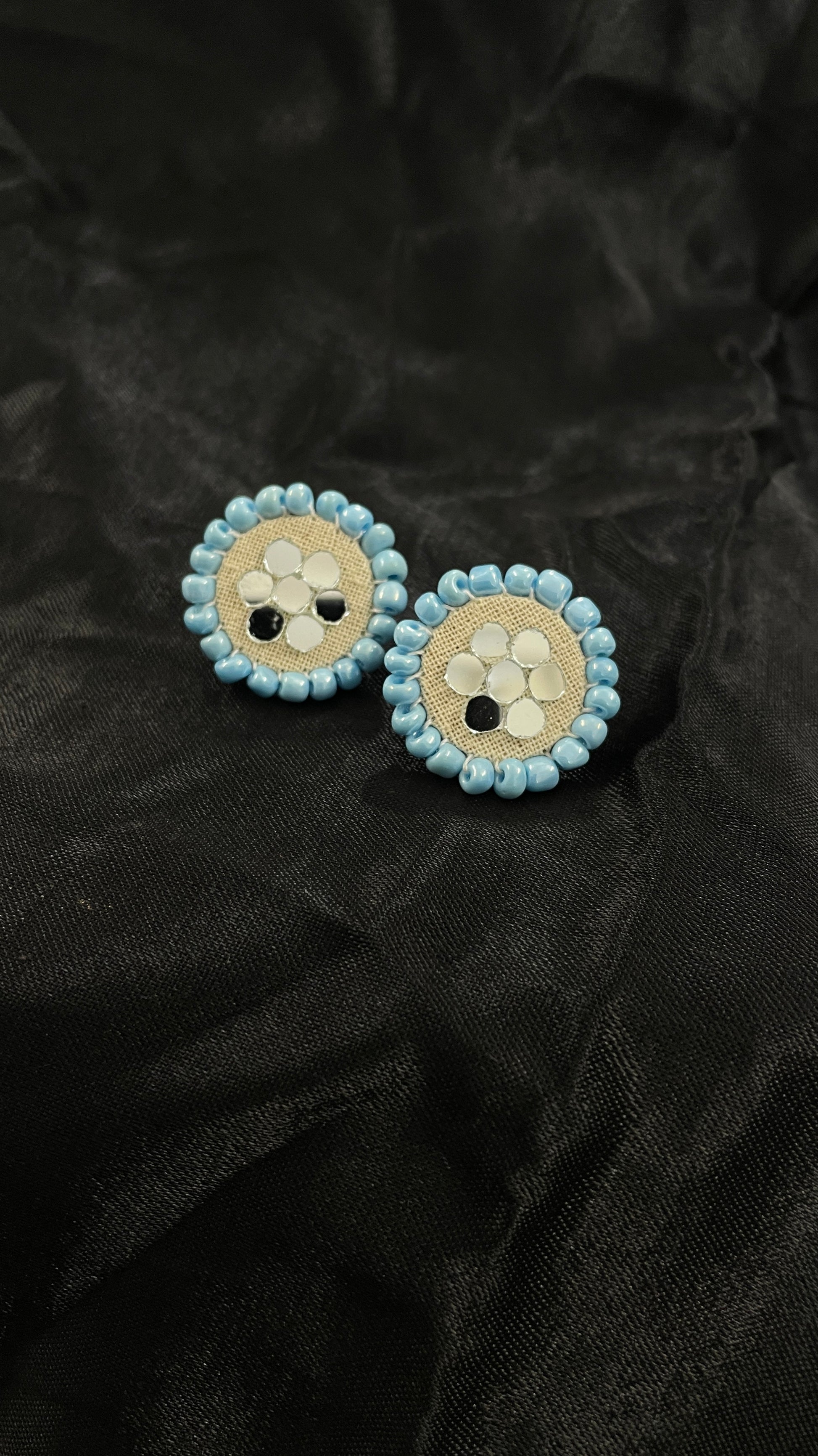 Light Blue Stud Handmade Earrings By Gamthi Fashion