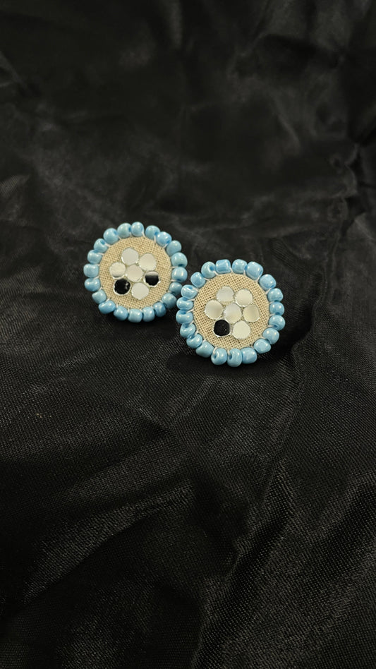Light Blue Stud Handmade Earrings By Gamthi Fashion