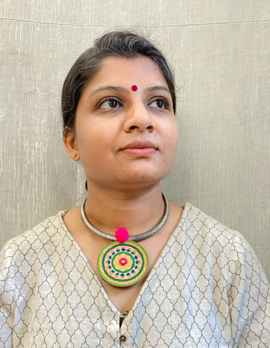 Mandala Hand-Painted Necklace By Gamthi Fashion