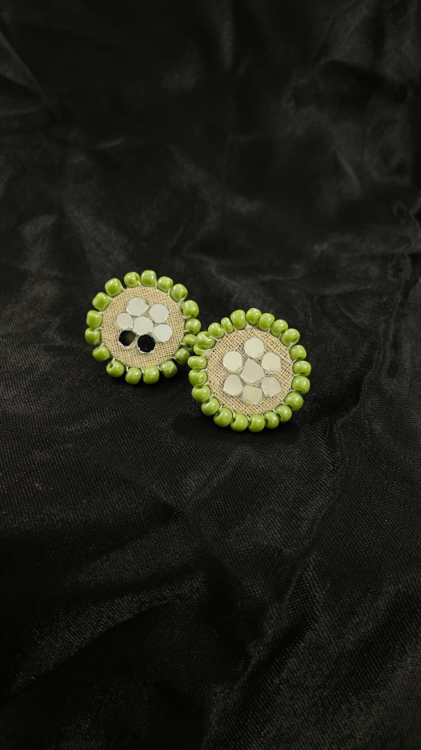 Mint Green Stud Handmade Earrings By Gamthi Fashion