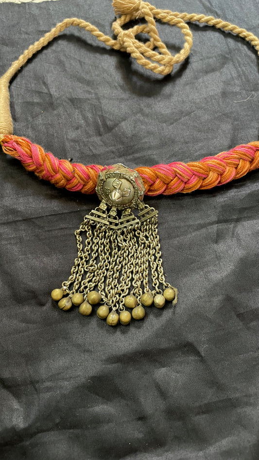 Orange Ghungroo Vintage Necklace By Gamthi Fashion
