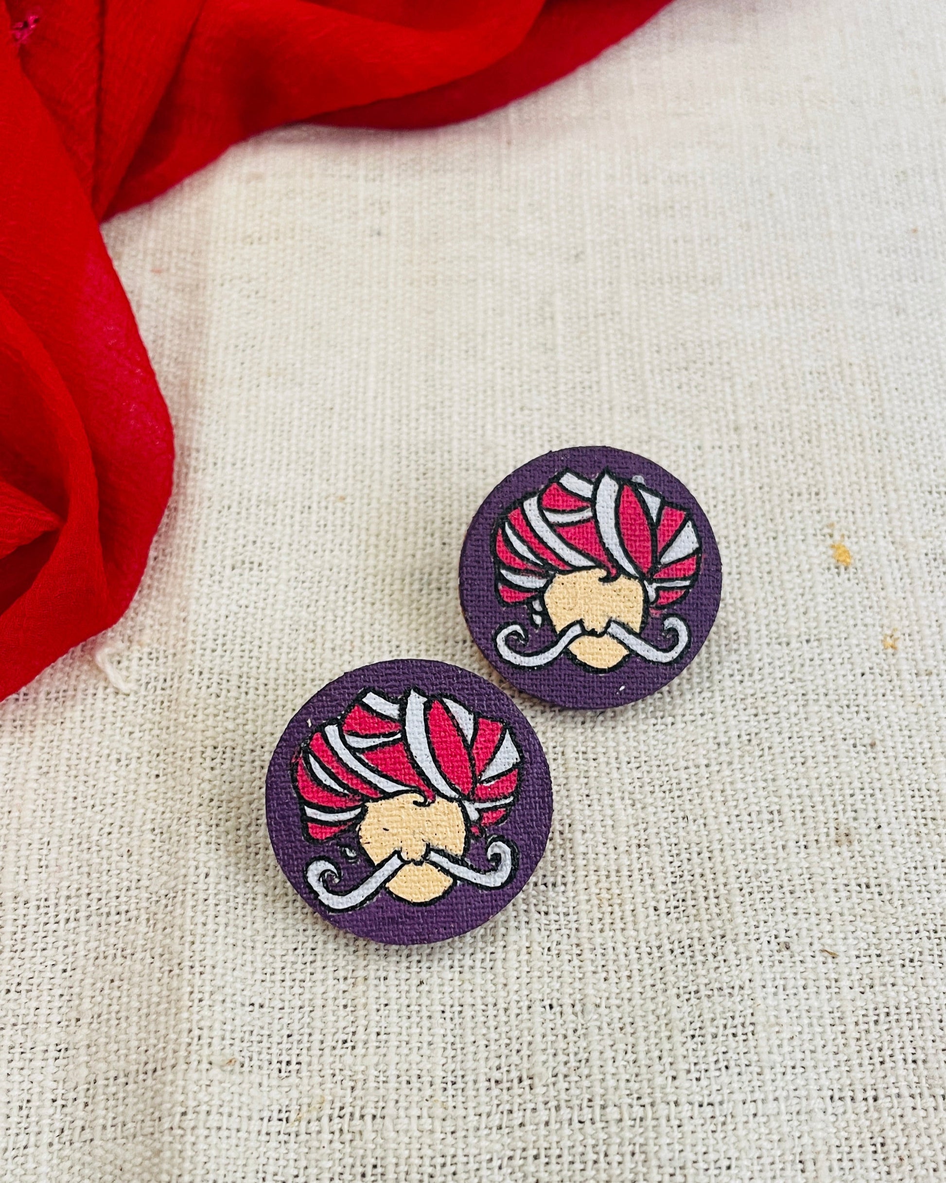 Paghdi Raja Hand Painted Earring By Gamthi Fashion