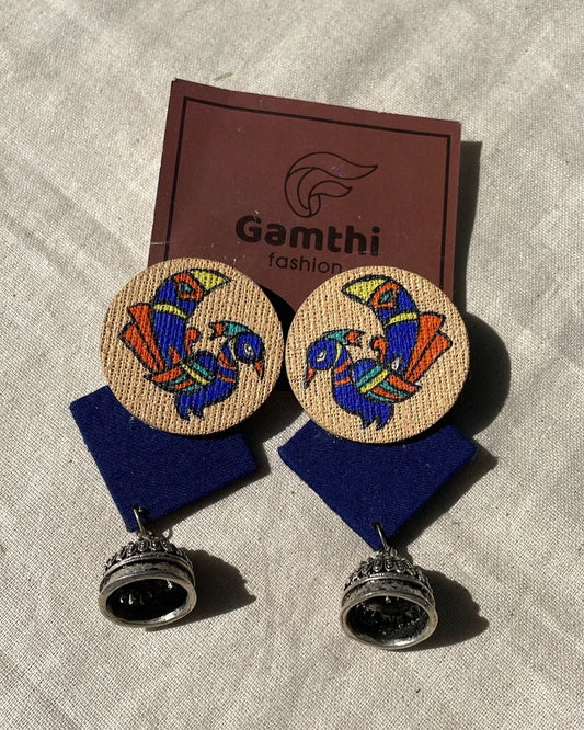 Peacock Hand Painted Earring By Gamthi Fashion